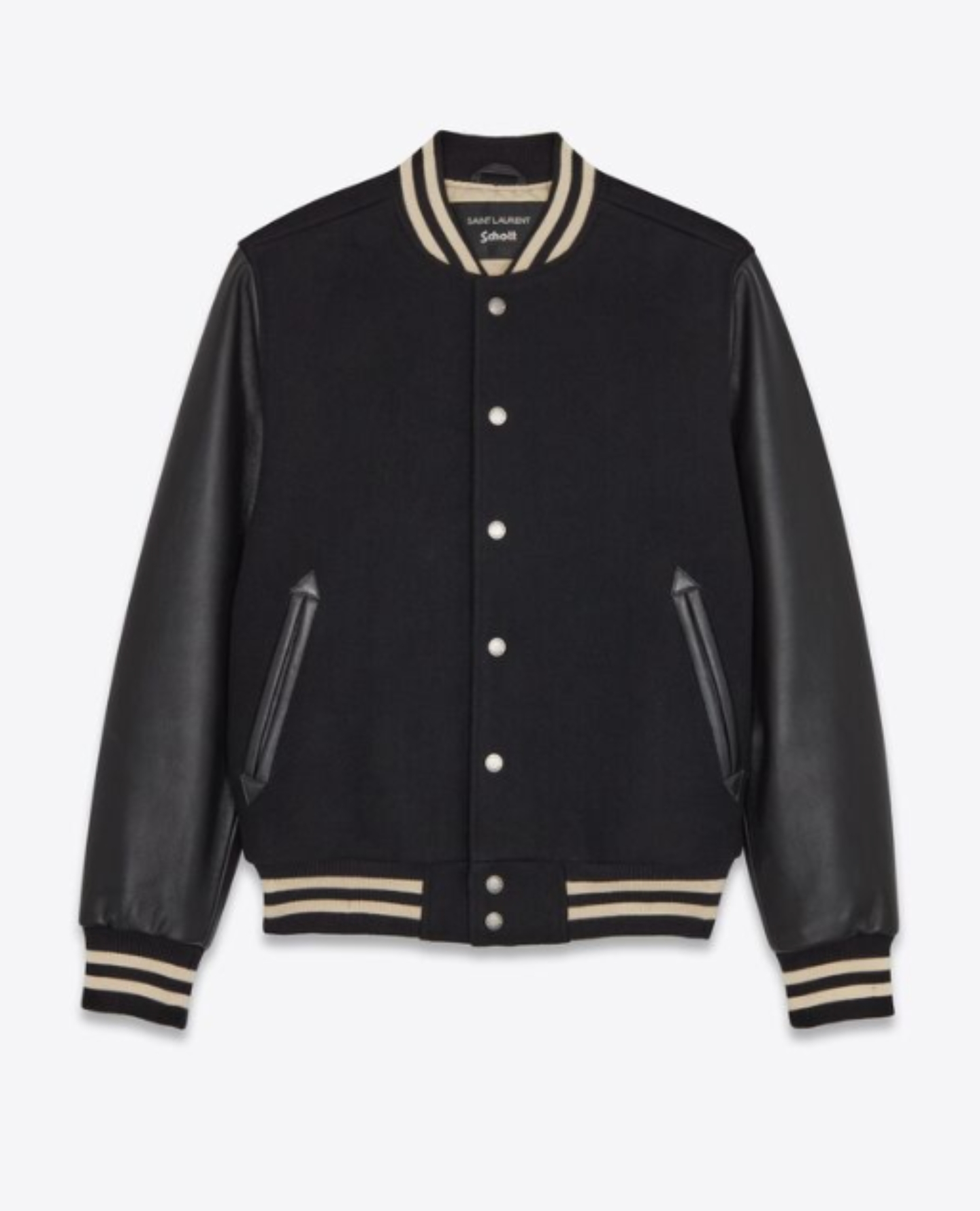 Veste en cuir saint laurent hot sale